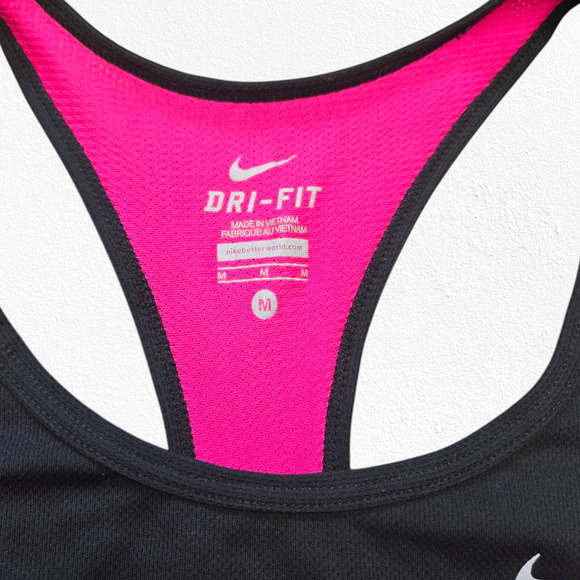 Nike Dri Fit Pink Black Camouflage Racerback Running Camo Tank Top Size Medium - Picture 3 of 9